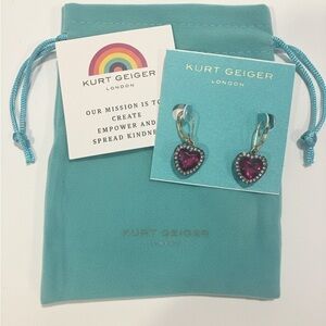 Kurt Geiger heart halo crystal Earrings - Pink